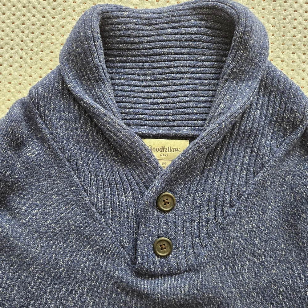 Blue Button-Up Sweater - Picture 1 of 4